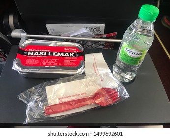 Kuala Lumpur-August 20, 2019 : The Pre Order Food In Airasia Flight From Kuala Lumpur To Myanmar. 
