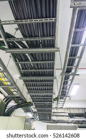 KUALA LUMPUR,MALAYSIA - 29 NOV 2016  : Electric Cable Network On Cable Tray At Motor Control Center