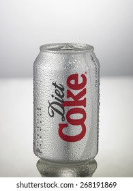 Kuala Lumpur,Malaysia 9th April 2015,Editorial photo of Light Coca-Cola can on White Background. Coca-Cola Company is the most popular market leader in Malaysia. 