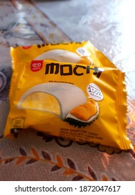 Kuala Lumpur,Malaysia - December 9th 2020 - An Image Of Frozen Mochi,durian Flavor . Slightly Blur Image.