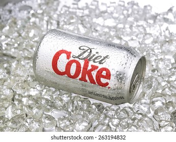 Kuala Lumpur-Malaysia : March 24,2015 Photo of a can of Coca-Cola diet. The brand is one of the most popular soda products in the world and it is sold almost everywhere