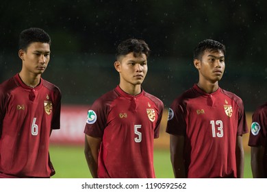 Kuala Lumpur-Malaysia-20sep2018:Jakkrapong Sanmahung #5 Player Of Thailand In Action During Afc U-16 Championship 2018 Between Japan Against Thailand At Um Arena Stadium