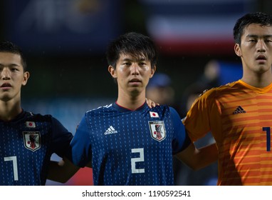 Kuala Lumpur-Malaysia-20sep2018:Kaito Suzuki #2 Player Of Japan In Action During Afc U-16 Championship 2018 Between Japan Against Thailand At Um Arena Stadium