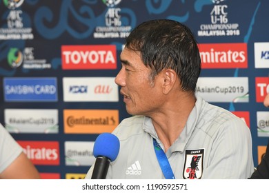 Kuala Lumpur-Malaysia-20sep2018:Moriyama Yoshiro Head Coach Of Japan Press Conference After Afc U-16 Championship 2018 Between Japan Against Thailand At Um Arena Stadium