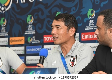 Kuala Lumpur-Malaysia-20sep2018:Moriyama Yoshiro Head Coach Of Japan Press Conference After Afc U-16 Championship 2018 Between Japan Against Thailand At Um Arena Stadium