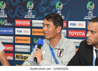 Kuala Lumpur-Malaysia-20sep2018:Moriyama Yoshiro Head Coach Of Japan Press Conference After Afc U-16 Championship 2018 Between Japan Against Thailand At Um Arena Stadium