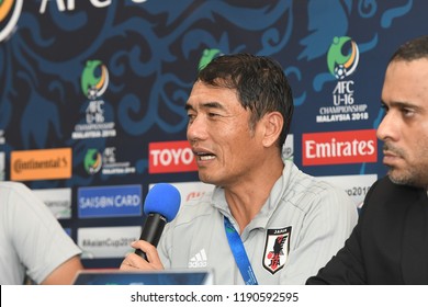 Kuala Lumpur-Malaysia-20sep2018:Moriyama Yoshiro Head Coach Of Japan Press Conference After Afc U-16 Championship 2018 Between Japan Against Thailand At Um Arena Stadium