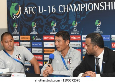 Kuala Lumpur-Malaysia-20sep2018:Moriyama Yoshiro Head Coach Of Japan Press Conference After Afc U-16 Championship 2018 Between Japan Against Thailand At Um Arena Stadium