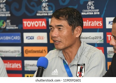 Kuala Lumpur-Malaysia-20sep2018:Moriyama Yoshiro Head Coach Of Japan Press Conference After Afc U-16 Championship 2018 Between Japan Against Thailand At Um Arena Stadium