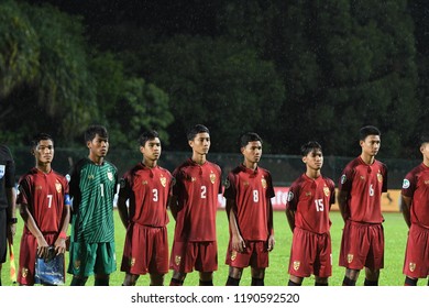 Kuala Lumpur-Malaysia-20sep2018:player Of Thailand In Action During Afc U-16 Championship 2018 Between Japan Against Thailand At Um Arena Stadium