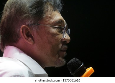 Kuala Lumpur,Malaysia-April 4,2019.President Of People Of Justice Party ,Anwar Ibrahim Deliver His Speech At Kuala Lumpur,Malaysia