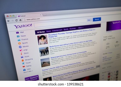KUALA LUMPUR-MAY 23 : Yahoo.com website on May 23, 2013 in Kuala Lumpur, Malaysia. Yahoo recently redesign flickr.com interface and provides users with 1 terabyte of space.