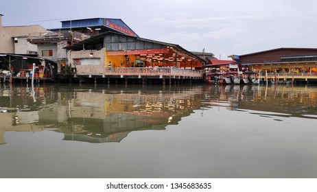 KUALA SELANGOR, MALAYSIA - 09 MAR, 2019:  View Of Kuala Selangor Jetty Which Is Departure Point Of Sky Mirror Tour.