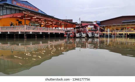 KUALA SELANGOR, MALAYSIA - 09 MAR, 2019:  View Of Kuala Selangor Jetty Which Is Departure Point Of Sky Mirror Tour.