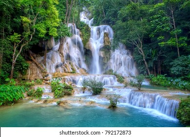 Kuang si waterfall: The beauty of nature - Shutterstock ID 792172873