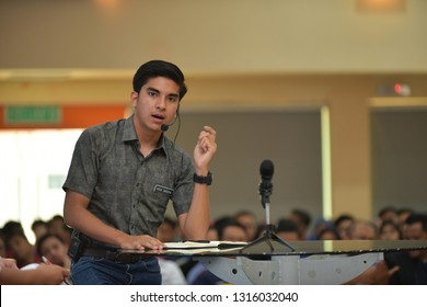 KUANTAN, MALAYSIA - 18TH FEBRUARY 2019 : Youth And Sports Minister Of Malaysia Syed Saddiq Abdul Rahman Giving Speech.