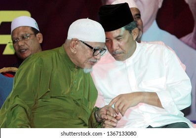 KUANTAN, Malaysia - April 12,2019. Acting President Of The United Malays National Organisation, Mohamad Hasan (L) With President Of The Pan-Malaysian Islamic Party, Abdul Hadi Awang