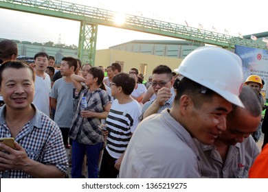 KUANTAN, Malaysia April-10,2019. Workers From China At Malaysia China Industrial Park (MCKIP). 