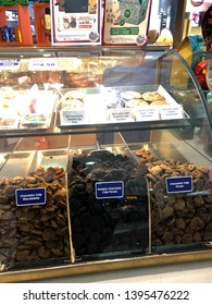 Kuching, Malaysia - May 2019. Variety Of Famous Amos Cookies. Famous Amos Is A Brand Of Cookies Founded In Los Angeles In 1975 By Wally Amos.