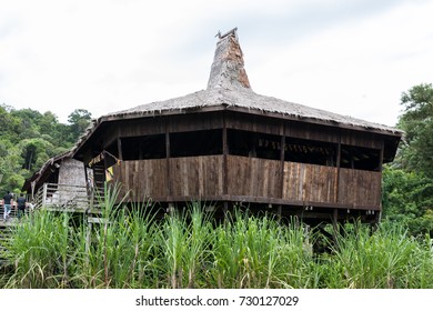 Kuching, Malaysia - October 2, 2017 : Sarawak Cultural Village Or Kampung Budaya In Kuching. View Of The Baruk, A Place For The Warriors Of The Bidayuh Tribe Congregate. 