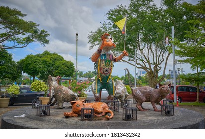 Kuching, Sarawak, Malaysia 11.09.2020: Kuching Cat Statue