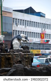 Kuching Sarawak Malaysia - Jan 19 2014 : Cat Statue One Off Landmark And Iconic At Kuching Town In Sarawak