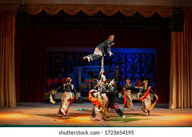 Kuching, Sarawak, Malaysia, January 4, 2019: Performance Of Traditional Dance And Culture At The Sarawak Cultural Village, Malaysia