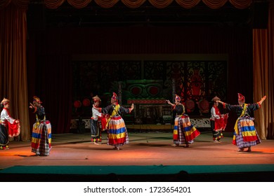 Kuching, Sarawak, Malaysia, January 4, 2019: Performance Of Traditional Dance And Culture At The Sarawak Cultural Village, Malaysia