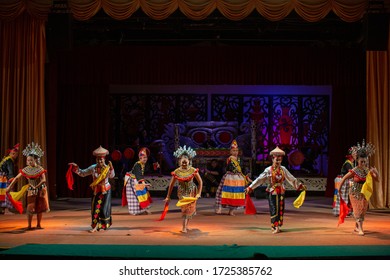 Kuching, Sarawak, Malaysia, January 4, 2019: Performance Of Traditional Dance And Culture At The Sarawak Cultural Village, Malaysia