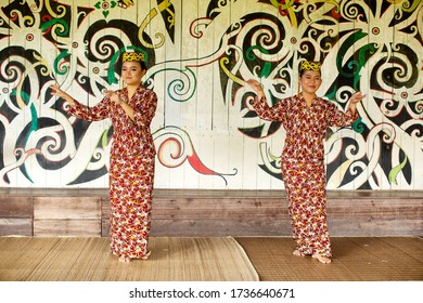 Kuching, Sarawak, Malaysia, January 4, 2019: Performance Of Traditional Dance And Culture At The Sarawak Cultural Village, Malaysia