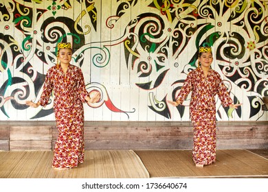 Kuching, Sarawak, Malaysia, January 4, 2019: Performance Of Traditional Dance And Culture At The Sarawak Cultural Village, Malaysia