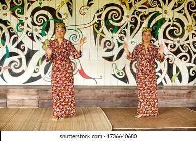 Kuching, Sarawak, Malaysia, January 4, 2019: Performance Of Traditional Dance And Culture At The Sarawak Cultural Village, Malaysia