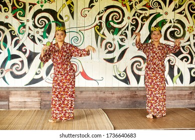 Kuching, Sarawak, Malaysia, January 4, 2019: Performance Of Traditional Dance And Culture At The Sarawak Cultural Village, Malaysia