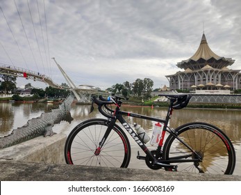 Kuching, Sarawak / Malaysia - March 7 2020: Cycling Reach 50km In Kuching Town