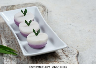 Kue Talam Or Kuih Talam .steamed Sweet Dessert,from Peranakan Culture 