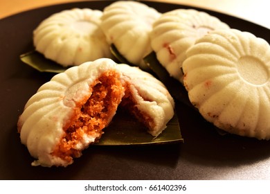 Kueh Tutu, Steamed Rice Flour Cake With Coconut Filling.