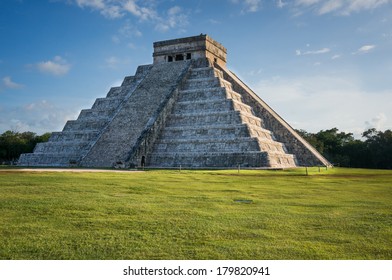 Kukulkan Pyramid At Chichen Itza, Mexico (sunset)