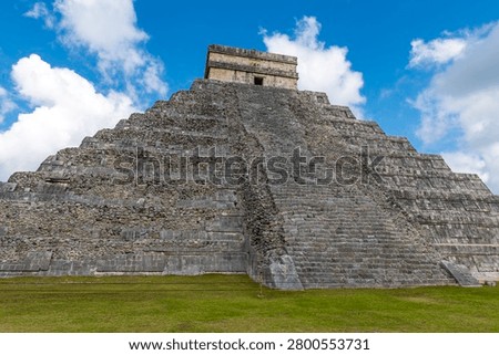 Kukulkan pyramid in spring, Chichen Itza, Mexico.