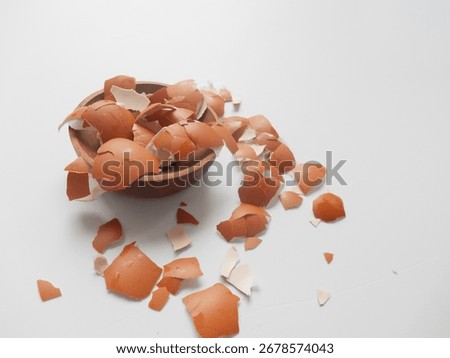 kulit telur or collected eggshells will later be used for crafts or fertilizer for plants. Chicken eggs. Aesthetics. Benefits. brown.