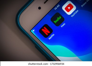 Kumamoto, Japan - May 7 2020 :
Netflix With Video Streaming Services Apps On IPhone. Netflix, Inc. Is An US Media-services Provider & Production Company.