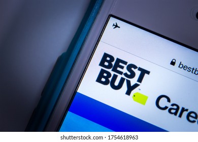 Kumamoto, Japan - May 7 2020 : Close Up Brand Logo Of Best Buy, An US Multinational Consumer Electronics Retailer Headquartered In Richfield, Minnesota, On Its Corporate Website.