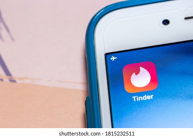 Kumamoto / JAPAN - Sep 9 2020 : Tinder app, a popular networking & online dating app launched in 2012 within startup incubator Hatch Labs as a joint venture between IAC and Xtreme Labs, on iOS.