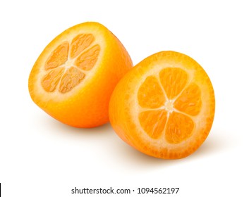 kumquat isolated on white background, clipping path, full depth of field