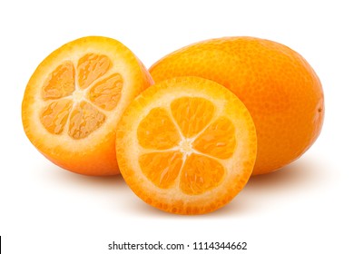kumquat isolated on white background, clipping path, full depth of field