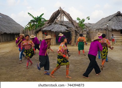KUNA YALA, PANAMA - January 17 2017: Traditional Kuna people living on Tigre island
