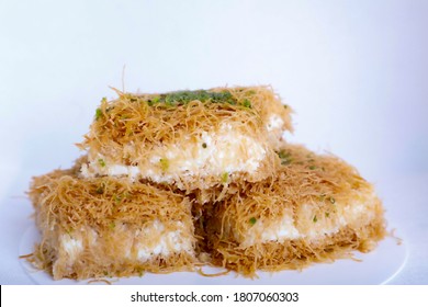 Kunafa Nabulsi from white cheese is an oriental-levantine sweets