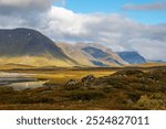 Kungsleden hiking trail between Salka and Singi in early September, Lapland, Sweden