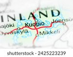 Kuopio. Finland on a map