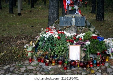 Kurapaty - Memorial To The Victims Of Stalinism. The Memory Of Roman Bondarenko, Who Was Killed In 2020.