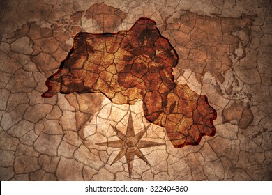Kurdistan map on vintage crack paper background